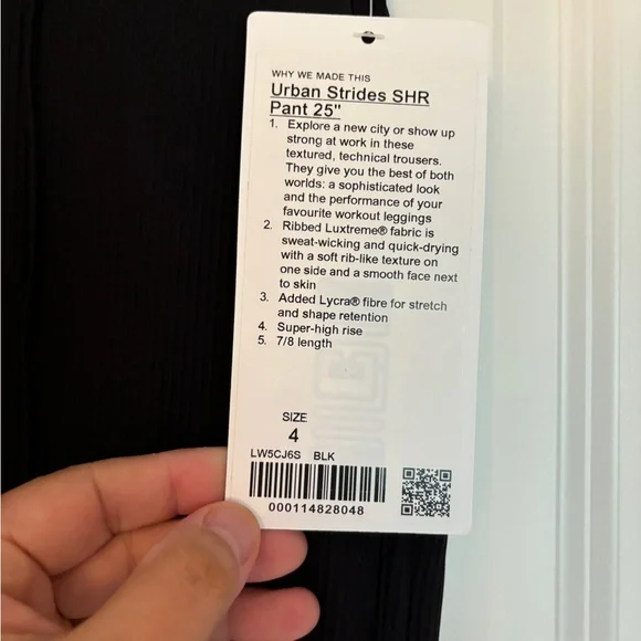 Lululemon Urban Strides Super High Rise Ribbed Casual Pants Black - Picture 7 of 7